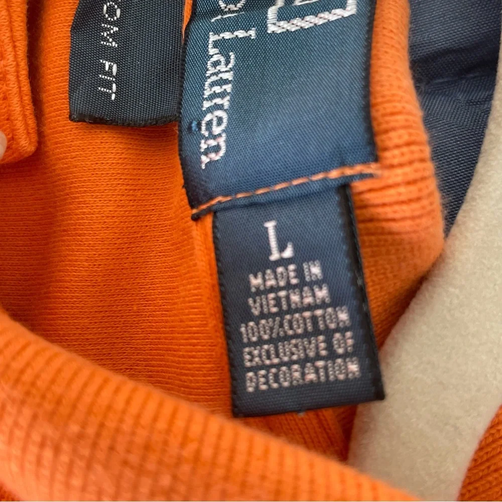 Polo by Ralph Lauren Custom Fit Orange Cotton Short Sleeve Polo | Large